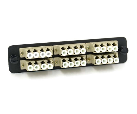 F-Type Plate with 6 Quad LC Beige Adapters