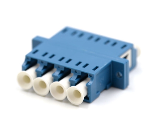 Blue LC Quad Adapter with Flange