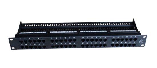 24 Port Cat6a Patch Panel 1U Unshielded Horizontal Rack Mount