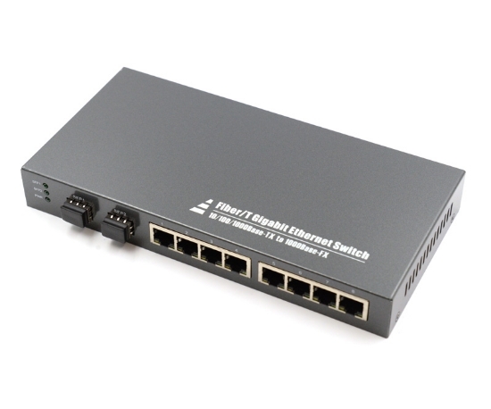 8 Port Fiber Switch 10/100/1000M RJ45 and 2-port 1000M SFP