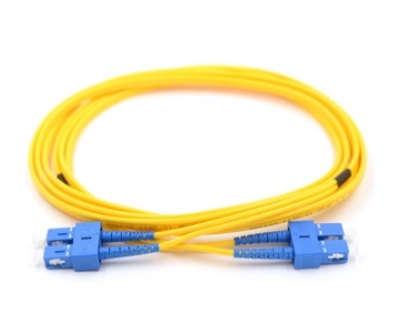 Show details for SC/UPC to SC/UPC Armored Duplex Fiber Optic Patch Cable - 9/125µm Singlemode OS2 - 3mm Yellow PVC Rated Jacket SC to SC, Duplex, Singlemode Armored Fiber Optic Cable