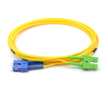 Show details for SC/UPC to SC/APC Duplex Fiber Optic Patch Cable - 9/125µm Singlemode OS2 - 3mm Yellow PVC Rated Jacket SC to SC/APC Duplex Singlemode Fiber Optic Patch Cable