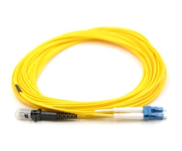 Show details for LC/UPC to MTRJ Duplex Fiber Optic Patch Cable - 9/125µm Singlemode OS2 - 2mm Yellow PVC Rated Jacket LC to MTRJ Duplex Singlemode Fiber Optic Patch Cable