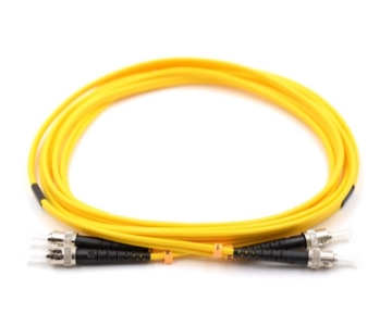 Show details for ST/UPC to ST/UPC Duplex Fiber Optic Patch Cable - 9/125µm Singlemode OS2 - 3mm Yellow PVC Rated Jacket ST to ST Duplex Singlemode Fiber Optic Patch Cable