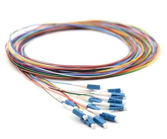 3m, 12 Fiber LC Pigtail, Singlemode, OS2