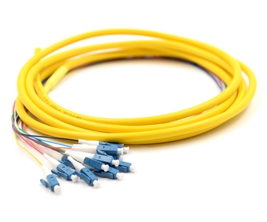 3m, 12 Fiber LC Pigtail, Singlemode, OS2