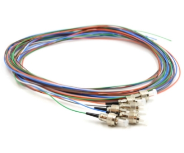 Show details for 6 Fiber FC/UPC Pigtail - 62.5/125µm Multimode OM1 - Multi-Colored 900µm Jacket 3m, 6 Fiber FC Pigtail, Multimode, OM1