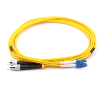 Show details for LC/UPC to FC/UPC Duplex Fiber Optic Patch Cable - 9/125µm Singlemode OS2 - 3mm Yellow PVC Rated Jacket LC to FC Duplex Singlemode Fiber Optic Patch Cable