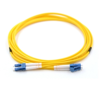 Show details for LC/UPC to LC/UPC Duplex Fiber Optic Patch Cable - 9/125µm Singlemode OS2 - 3mm Yellow PVC Rated Jacket LC to LC Duplex Singlemode Fiber Optic Patch Cable