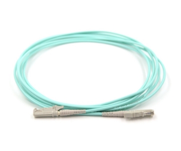 Show details for E2000/UPC to E2000/UPC Simplex Fiber Optic Patch Cable - 50/125µm Multimode OM3 - 3mm Aqua PVC Rated Jacket E2000 to E2000, Simplex, OM3, Fiber Optic Patch Cable