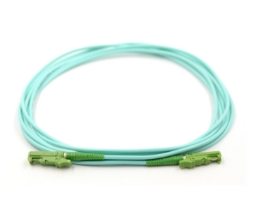Show details for E2000/APC to E2000/APC Simplex Fiber Optic Patch Cable - 50/125µm Multimode OM3 - 3mm Aqua PVC Rated Jacket E2000/APC to E2000/APC, Simplex, OM3, Fiber Optic Patch Cable