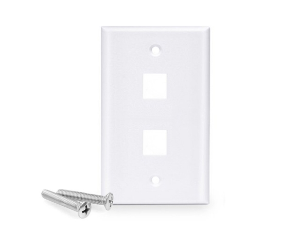 2 Port Keystone Wall Plate, Single Gang