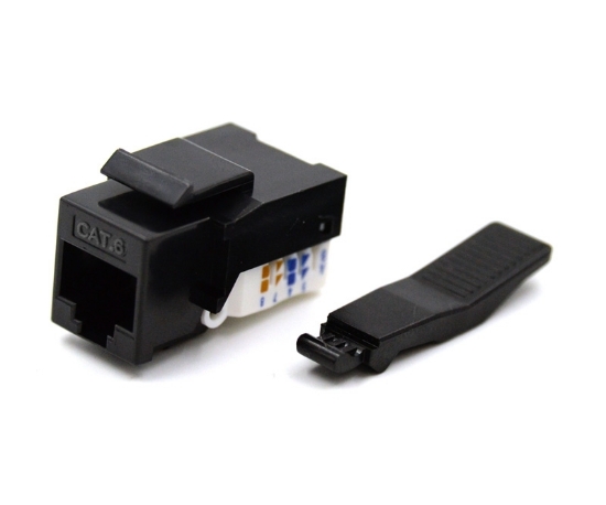 Cat6 Keystone Jack, Toolless Type, Black