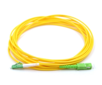 Show details for LC/APC to SC/APC Simplex Fiber Optic Patch Cable - 9/125µm Singlemode OS2 - 3mm Yellow PVC Rated Jacket LC/APC to SC/APC, Simplex, Singlemode Fiber Optic Patch Cable
