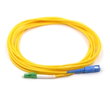 Show details for SC/UPC to LC/APC Simplex Fiber Optic Patch Cable - 9/125µm Singlemode OS2 - 3mm Yellow PVC Rated Jacket SC to LC/APC, Simplex, Singlemode Fiber Optic Patch Cable