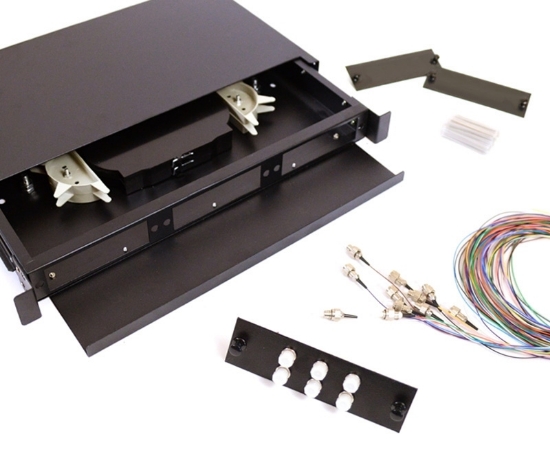 6 Fiber FC OM3 50/125 1U Splicing Patch Panel Kit