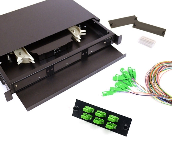 6 Fiber SC/APC 9/125 1U Splicing Patch Panel Kit