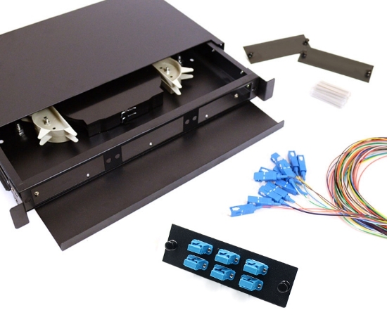 6 Fiber SC 9/125 1U Splicing Patch Panel Kit