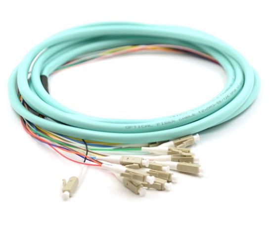 LC/UPC 12 Fiber Jacketed Pigtail - 50/125µm Multimode OM4