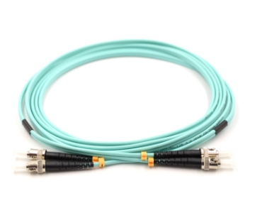 Show details for ST/UPC to ST/UPC Duplex Fiber Optic Patch Cable - 50/125µm Multimode OM4 - 2mm Aqua PVC Rated Jacket 50/125µm Multimode OM4 Fiber Optic Patch Cable