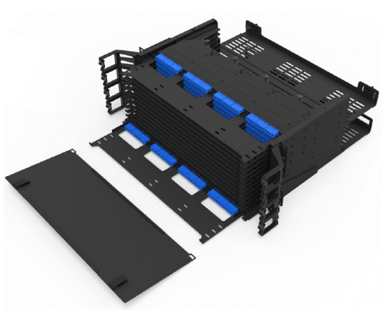 Picture of 19" 4U Ultra HD Patch Panel - Holds Up to (x48) Slim High Density Cassetes - 12 Fibers Each (576 Fiber Max Density)