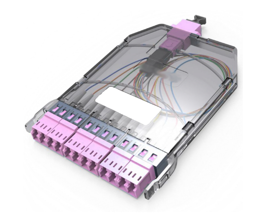 12 Fiber Ultra High Density MPO Cassette for HD Series Patch Panels - 50/125µm Multimode OM4