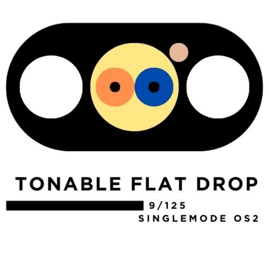 Picture of 2 Fiber Tonable Flat Drop Cable - 9/125µm Singlemode OS2 - Black - Plenum Rated