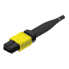 Picture of 16 Fiber MPO/APC Low Loss Female to Female Custom Cable Assembly - 9/125µm Singlemode OS2 - Micro Distribution Yellow Plenum Rated - 2 Meters in Total Length - Method B Polarity 