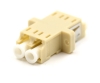 Beige LC Duplex Adapter with Flange