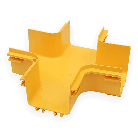 FiberTrack™ 4-Way 120mm Cable Runner Yellow ABS