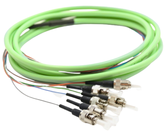 6 Fiber ST Fiber Optic Pigtail, Multimode OM5