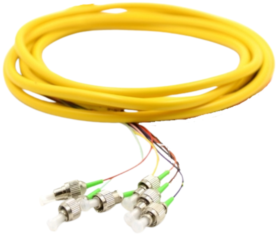  6 Fiber FC/APC Fiber Optic Pigtail, Singlemode OS2