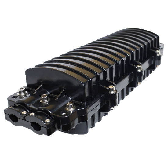 Picture of 24 Fiber Optic Outdoor Horizontal Splice Closure – Splice Trays Included – 4 Ports at 20mm