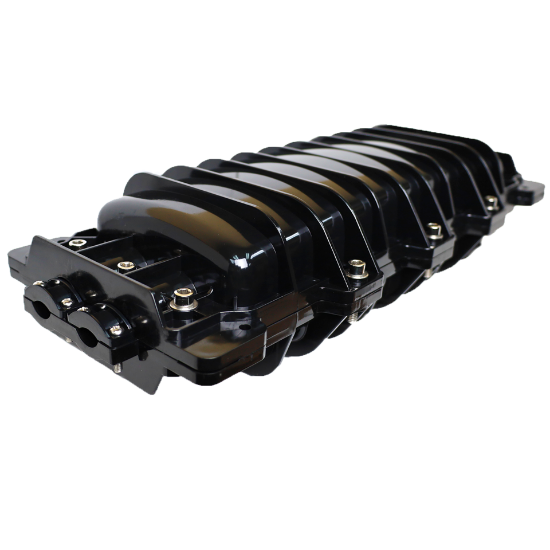 Picture of 72 Fiber Optic Outdoor Horizontal Splice Closure – Splice Trays Included – 4 Ports at 20mm (x2) and 25mm (x2)