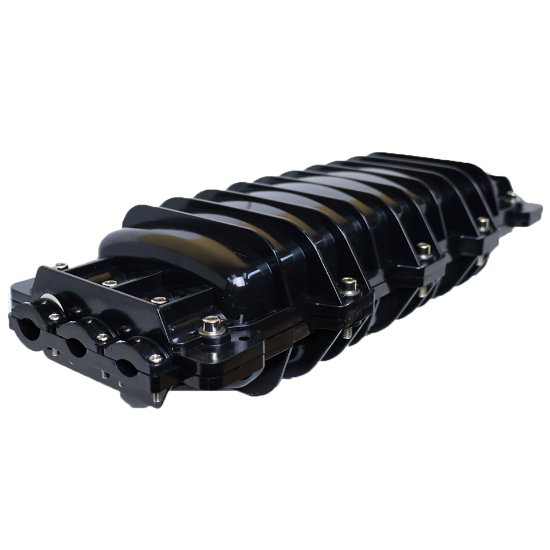 Picture of 72 Fiber Optic Outdoor Horizontal Splice Closure – Splice Trays Included – 6 Ports at 12mm (x2) 20mm (x2) and 25mm (x2)