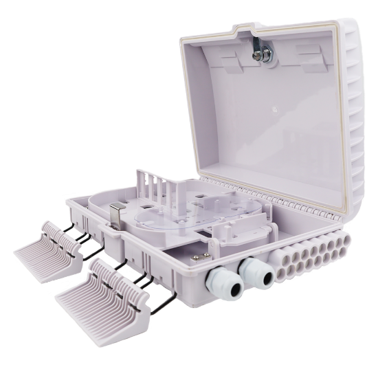 Picture of 16-Fiber Termination Box – 2 Input Glands (12mm), 16 Output Ports (3mm)